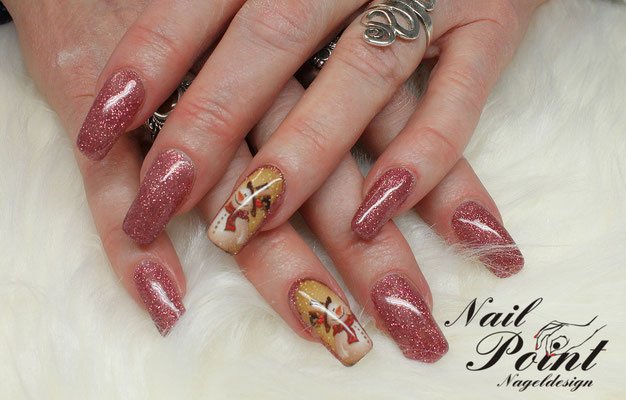 Babyboomer Glitzer Ausgefallen Nageldesign